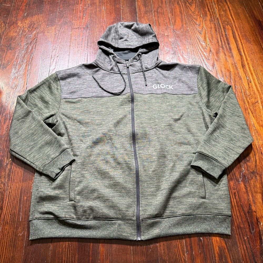 Glock Traditional Hoodie Mens 2XL Green Full Zip‎ Sweatshirt Perfection Tactical